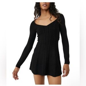 NWOT Free People Small World Mini Dress In Black Size L
